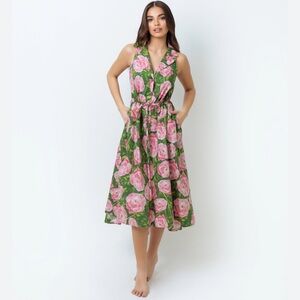 Kleid pink and green floral dress